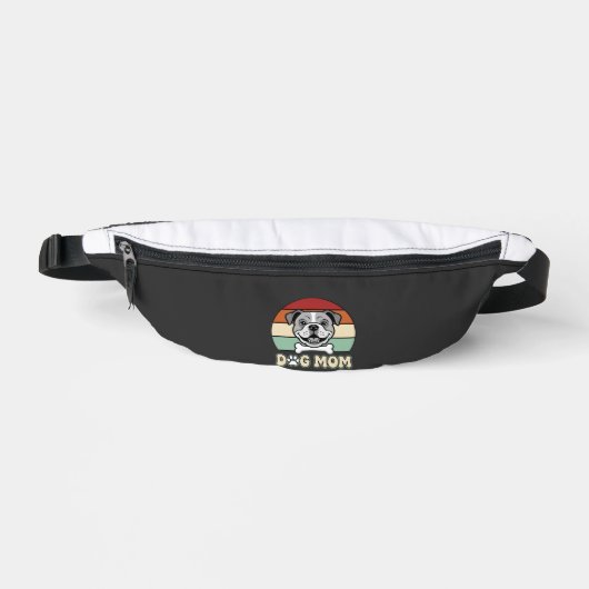 Hond Moeder Retro Bulldog Vector Heuptasje (Voorkant)