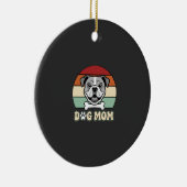 Hond Moeder Retro Bulldog Vector Keramisch Ornament (Rechts)