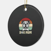 Hond Moeder Retro Bulldog Vector Keramisch Ornament (Links)