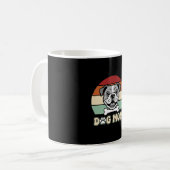 Hond Moeder Retro Bulldog Vector Koffiemok (Voorkant links)