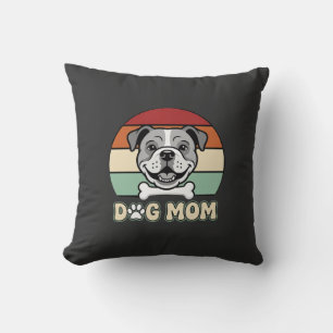 Hond Moeder Retro Bulldog Vector Kussen