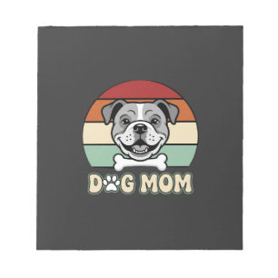 Hond Moeder Retro Bulldog Vector Notitieblok