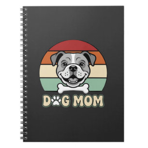 Hond Moeder Retro Bulldog Vector Notitieboek
