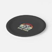 Hond Moeder Retro Bulldog Vector Papieren Bordje (Gekanteld)