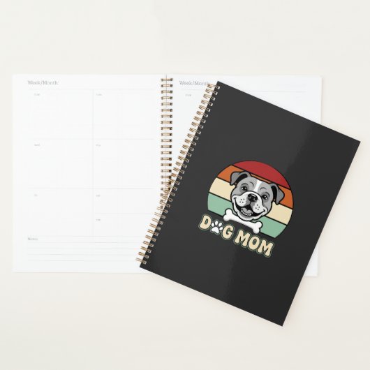 Hond Moeder Retro Bulldog Vector Planner (Display)