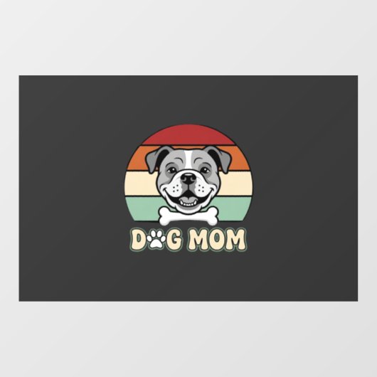 Hond Moeder Retro Bulldog Vector Raamsticker (Vel)