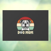 Hond Moeder Retro Bulldog Vector Raamsticker (Vel 3)