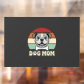 Hond Moeder Retro Bulldog Vector Raamsticker (Vel 2)