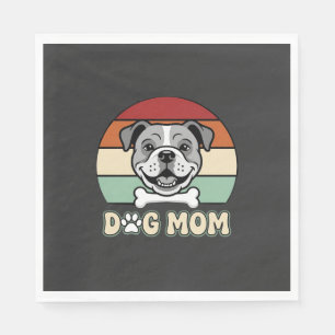 Hond Moeder Retro Bulldog Vector Servet