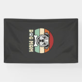 Hond Moeder Retro Bulldog Vector Spandoek (Horizontaal)