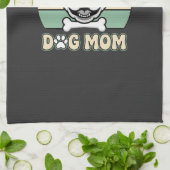 Hond Moeder Retro Bulldog Vector Theedoek (Gevouwen)