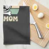 Hond Moeder Retro Bulldog Vector Theedoek (Quarter Fold)