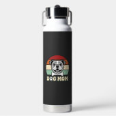 Hond Moeder Retro Bulldog Vector Waterfles (Voorkant)