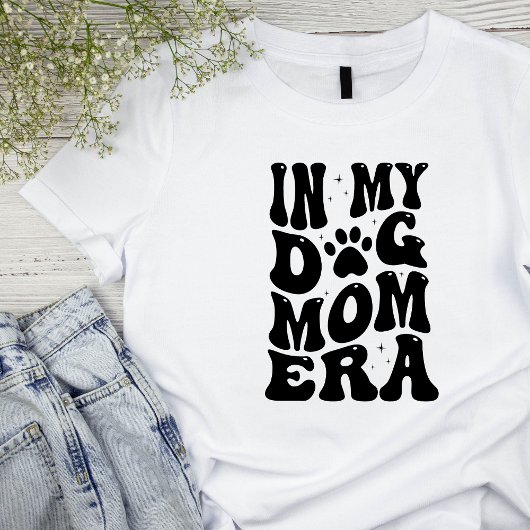 Hond Moeder Retro Font Vrouwen Basic T-shirt