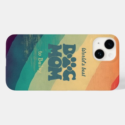 Hond Moeder Retro Groovy gepersonaliseerd Case-Mate iPhone Case (Achterkant (horizontaal))