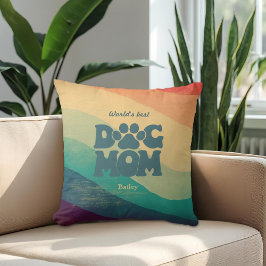 Hond Moeder Retro Groovy gepersonaliseerd Kussen