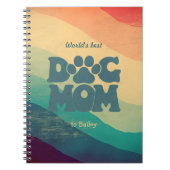 Hond Moeder Retro Groovy gepersonaliseerd Notitieboek (Voorkant)