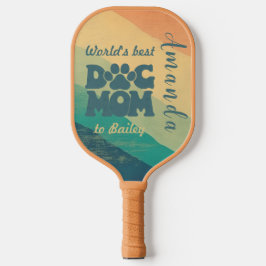 Hond Moeder Retro Groovy gepersonaliseerd Pickleball Paddle
