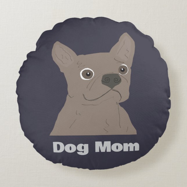 Hond Moeder Rond Kussen (Voorkant)