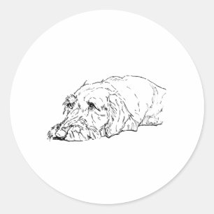 Hond Moeder, Ruwharige Dachshund - Schattig Ronde Sticker