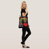 Hond Moeder Script Rode Hart Foto Zwart Tote Bag (Op model)