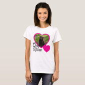 Hond Moeder Script Roze Hart Foto Wit T-shirt (Voorkant volledig)