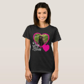 Hond Moeder Script Roze Hart Foto Zwart T-shirt (Voorkant volledig)