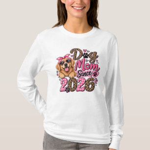 Hond Moeder Sinds 2026   Roze Luipaard T-shirt