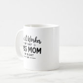 Hond Moeder Sociaal Werker Cadeau Koffiemok (Voorkant links)
