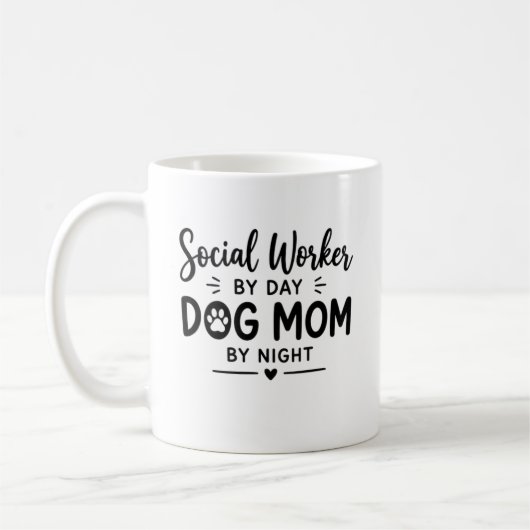 Hond Moeder Sociaal Werker Cadeau Koffiemok (Links)