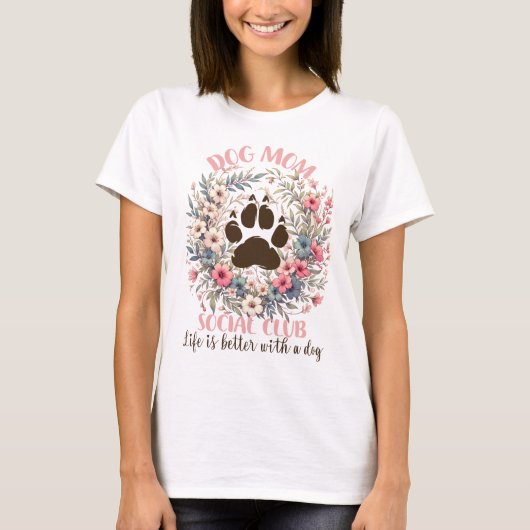 Hond moeder sociale club t-shirt (Voorkant)