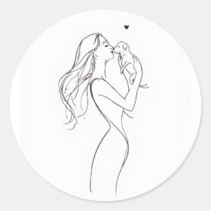 Hond Moeder Sticker Minimalistische Huisdierliefhe