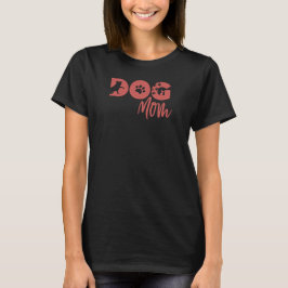 Hond Moeder T-shirt - Retro rode hond silhouet, po