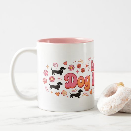 Hond Moeder Tijdperk Mok Dachshund (Met donut)