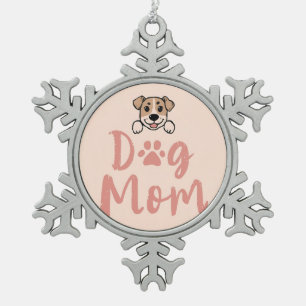 Hond Moeder Tin Sneeuwvlok Ornament