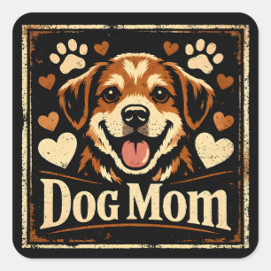 Hond Moeder – Trots op Moederliefde voor Honden Vierkante Sticker