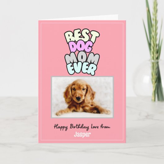 Hond moeder Verjaardag Kaart, aangepaste naam Kaart (Voorkant)