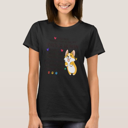 Hond Moeder Voor eeuwig Menselijk Corgi Mama Belij T-shirt (Voorkant)
