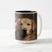 Hond Moeder Wifey Modern Zwart Script Wit Vrouwen Tweekleurige Koffiemok (Voorkant rechts)