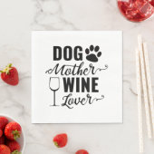 Hond Moeder Wijn Liefhebber Hond Servet (Insitu)