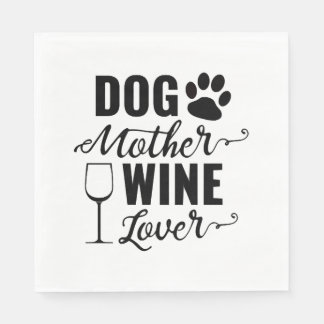 Hond Moeder Wijn Liefhebber Hond Servet
