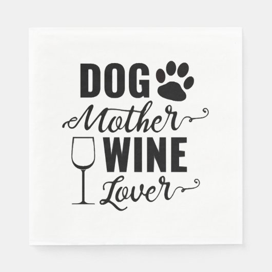 Hond Moeder Wijn Liefhebber Hond Servet (Voorkant)