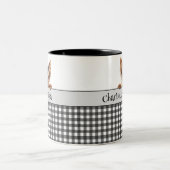 Hond Moeder Yorkie Op Maat Tweekleurige Koffiemok (Center)