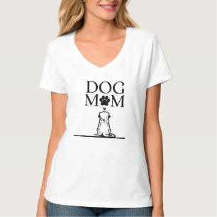 Hond Moeder Zit Met Trouw Hond Schets T-shirt