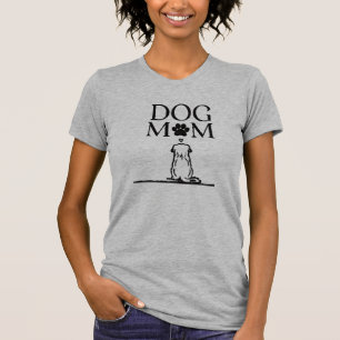 Hond Moeder zittend met trouwe hond schets T-shirt