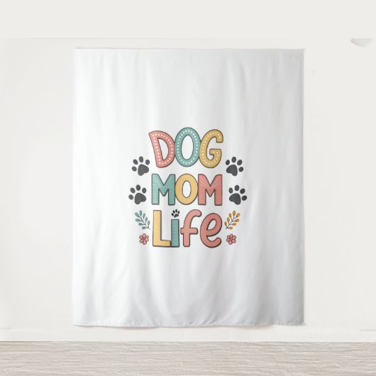 Hond Moeder Zonnebloem Hond Liefhebber Wandkleed (Voorkant)