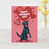 Hond Moederdag kaart (Gele Bloem)