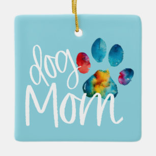 Hond moeders pootafdruk puppy liefde Moederdag tie Keramisch Ornament