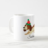 Hond Mok, Kerstmis Mok, Xmas Gift gepersonaliseerd Koffiemok (Voorkant links)