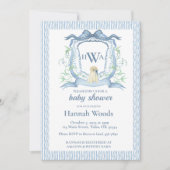 Hond monogram crest Baby shower Kaart (Voorkant)